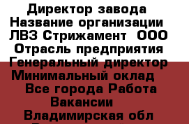 Директор завода › Название организации ­ ЛВЗ Стрижамент, ООО › Отрасль предприятия ­ Генеральный директор › Минимальный оклад ­ 1 - Все города Работа » Вакансии   . Владимирская обл.,Вязниковский р-н